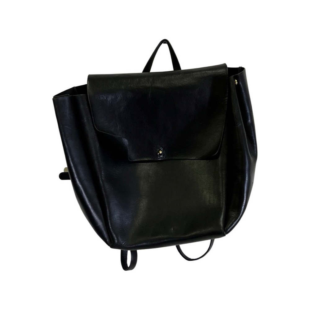 alxiliary black leather backpack bag